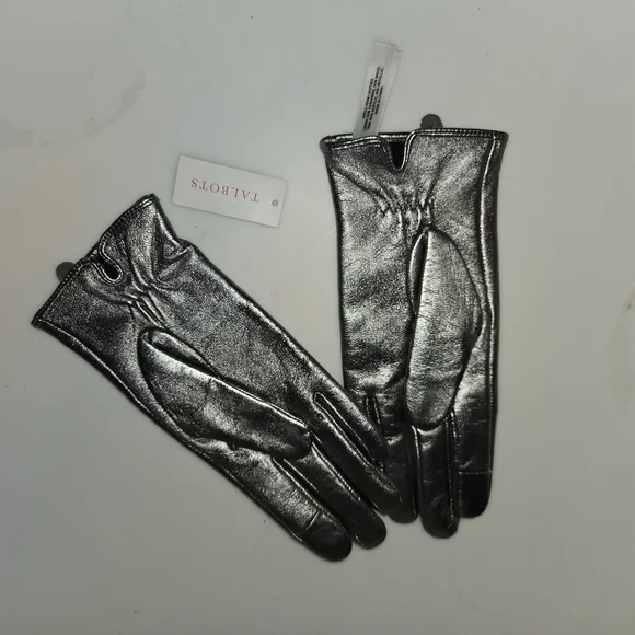 Talbots Metallic Leather Gloves - Picture 6 of 10